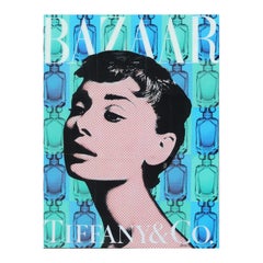 Audrey Hepburn Tiffany & Co. Bazaar Mixed Media Contemporary Collage 