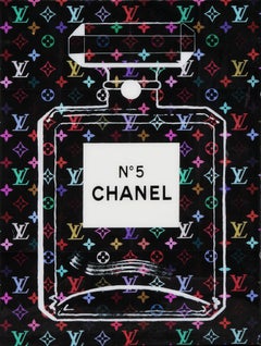"Black Louis Vuitton Chanel" Colorful Contemporary Mixed Media Collage