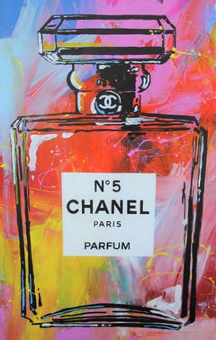 "Chanel No.5 #1" Colorful Abstract Paris Parfum Bottle Painting