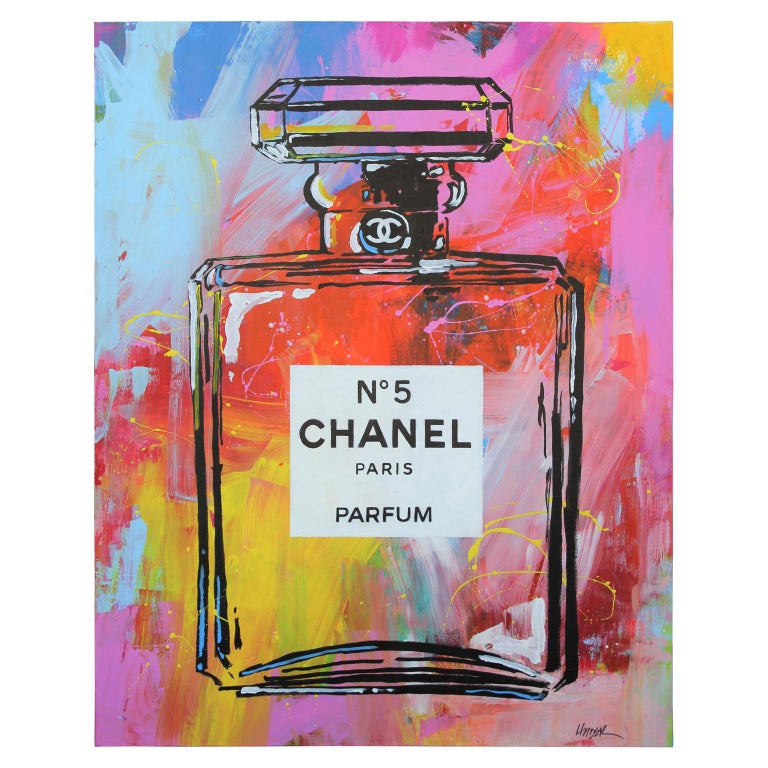 Jim Hudek - "Chanel No.5 #1" Colorful Abstract Paris Parfum Bottle Painting  at 1stDibs