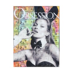 Kate Moss Playboy Model Obsession Mixed Media Contemporary Collage