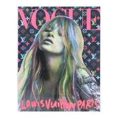 Kate Moss Vogue Model Louis Vuitton Paris Mixed Media Contemporary Collage