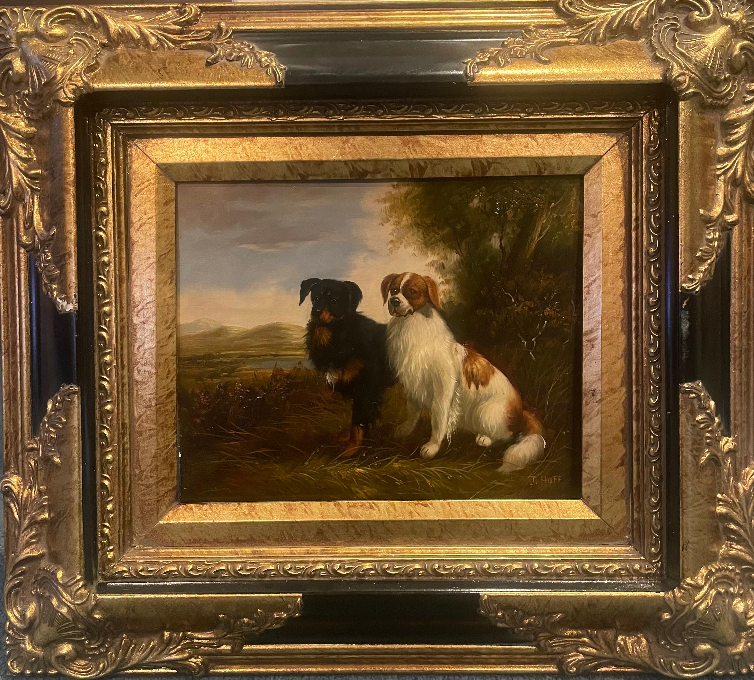 "2 Dogs" - Painting by Jim Huff