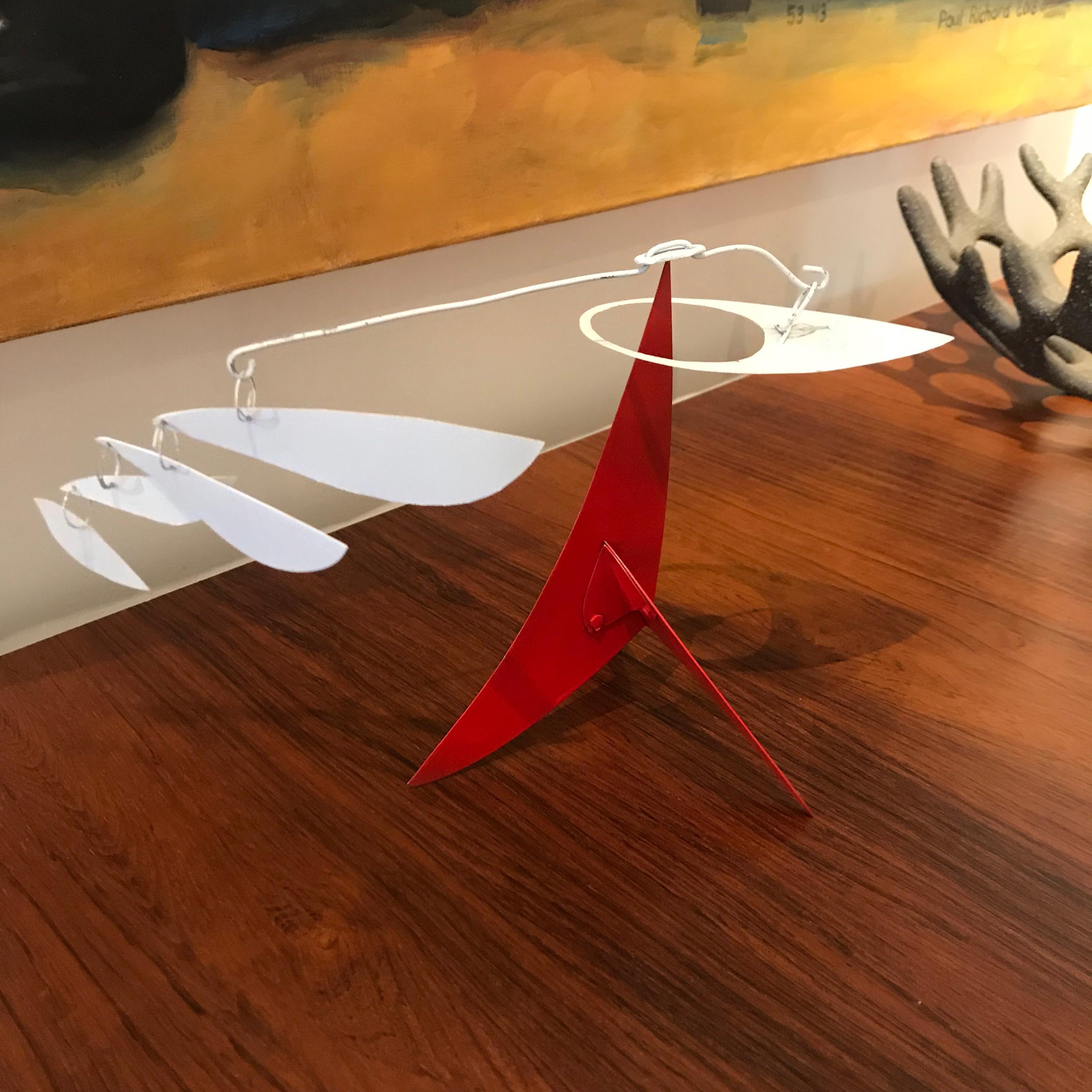 Mid-Century Modern Jim Hunter Tabletop Mobile in Red, Black and White