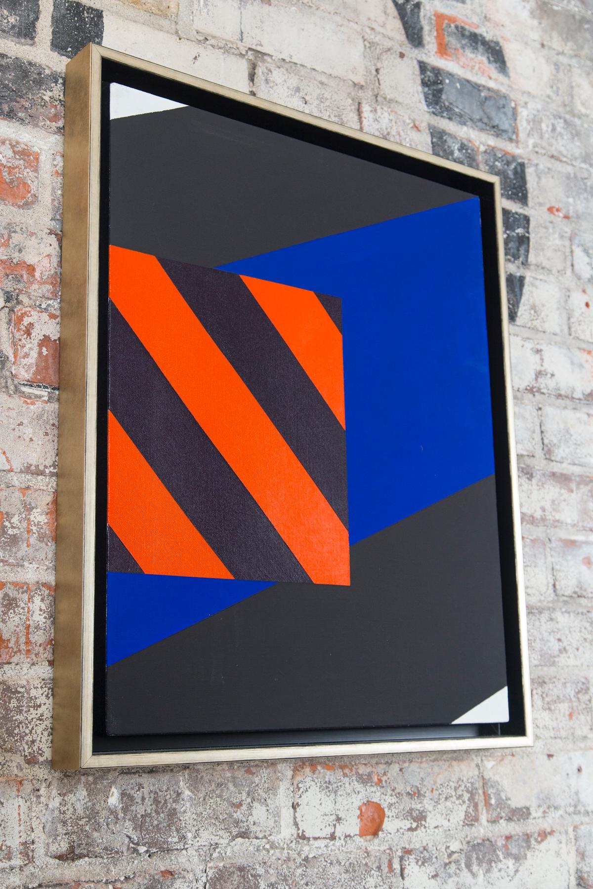 Jim Huntington red, blue and black abstract painting, 1964.
