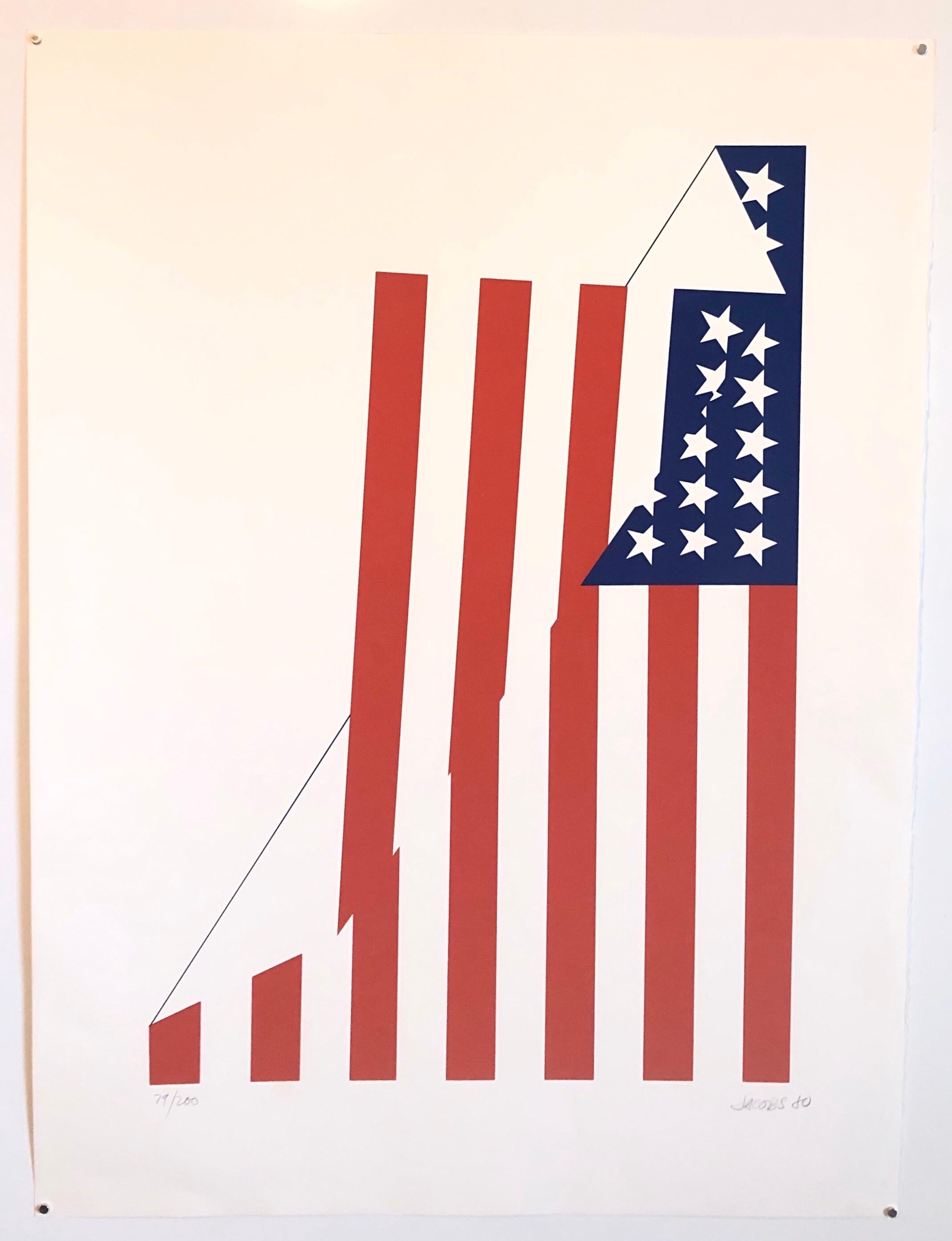 Folded American Flag Silkscreen Pop Art Abstract Modern Americana  - Print by Jim Jacobs