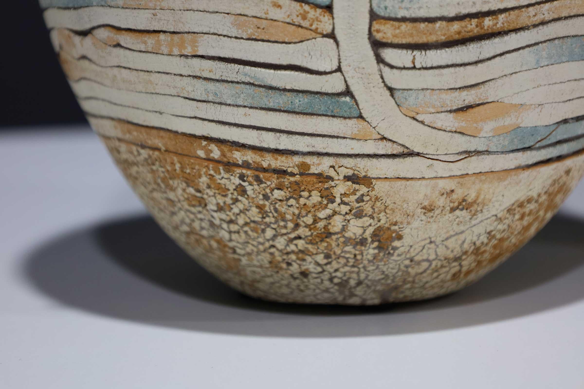 Organic Modern Jim Kraft Ceramic Vessel For Sale