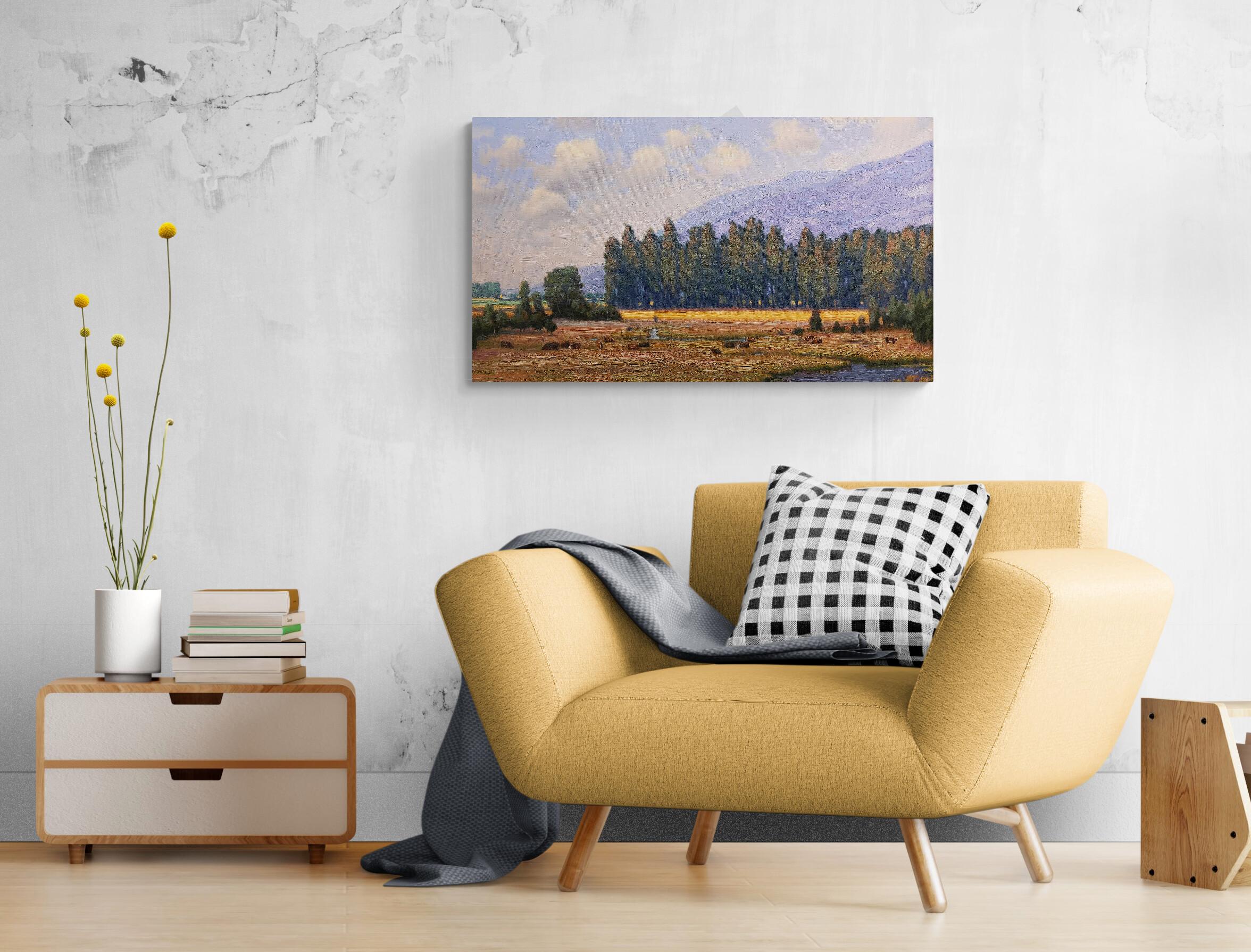 WESTERN LIGHT & SHADOW, Original Contemporary Realist Landscape Painting For Sale 2