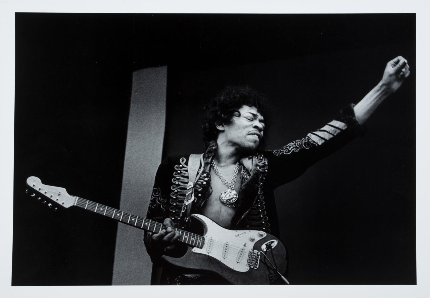 Jim Marshall Black and White Photograph - Jimi Hendrix "Live"  