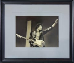 Retro "Jimi Hendrix, Monterey Pop Festival" 1967 framed photograph by Jim Marshall 