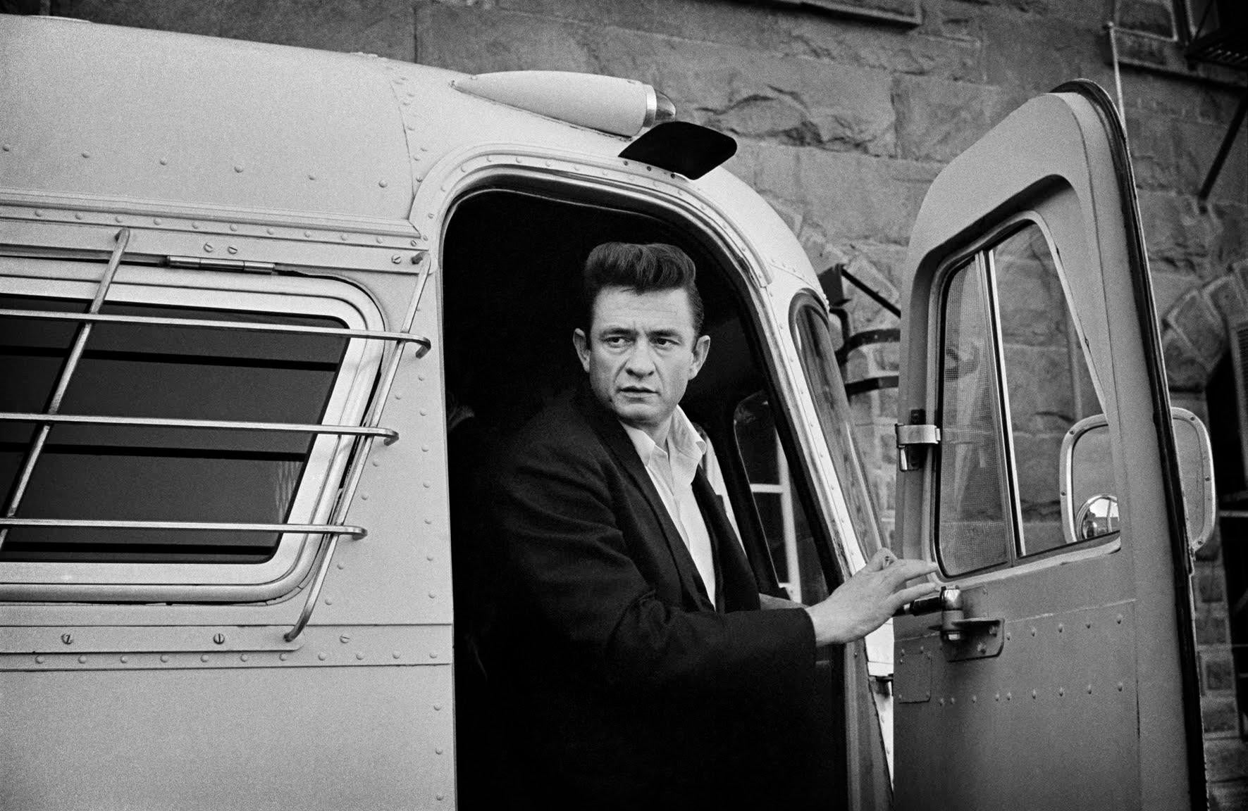 Jim Marshall Black and White Photograph - Johhny Cash at Folsom Prison