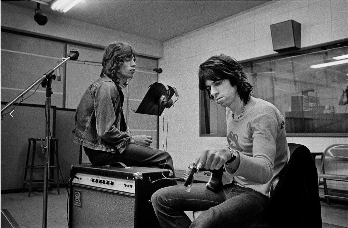 Jim Marshall Black and White Photograph - Mick Jagger and Keith Richards