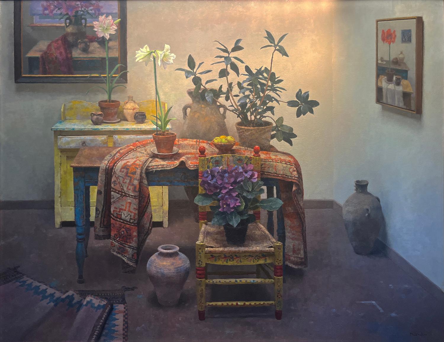 Interior con Silla Mexicana - Painting de Jim McVicker