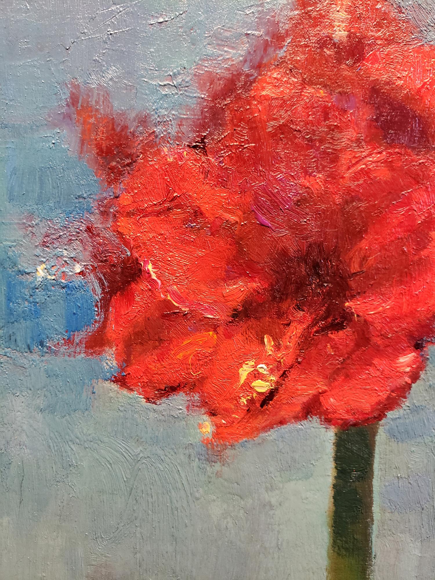 Amaryllis rosso - Still-Life Painting Grigio di Jim McVicker