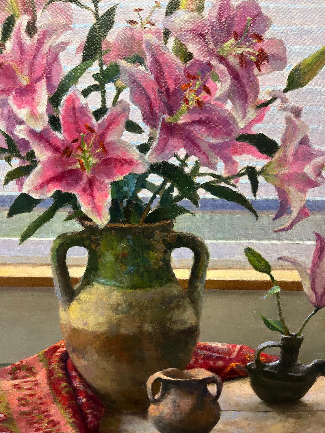 Natura morta con gigli - Interior Painting Nero di Jim McVicker