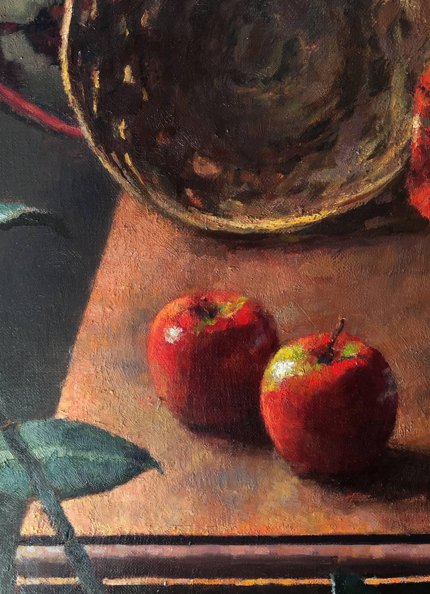 Procedencia
Adquirido por la galería directamente al artista

Descripción
El cuadro representa elementos tomados del estudio y la vida personal del artista. Atrevidas en estatura, de colores vivos y sin complicaciones, son las dos amarilis que se
