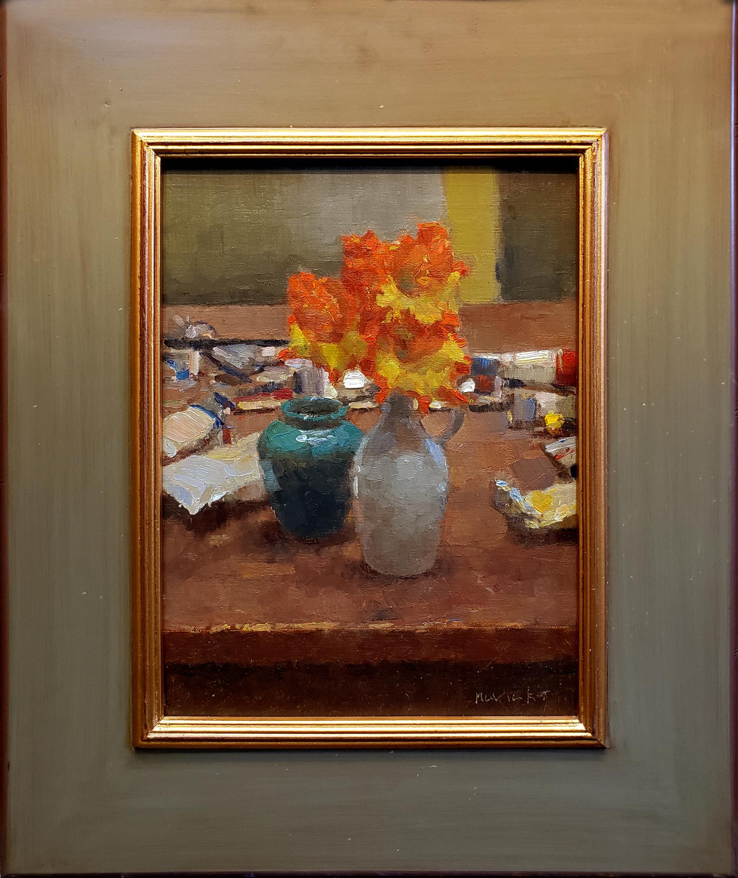 Jim McVicker Still-Life Painting - Yellow, Red and Blue