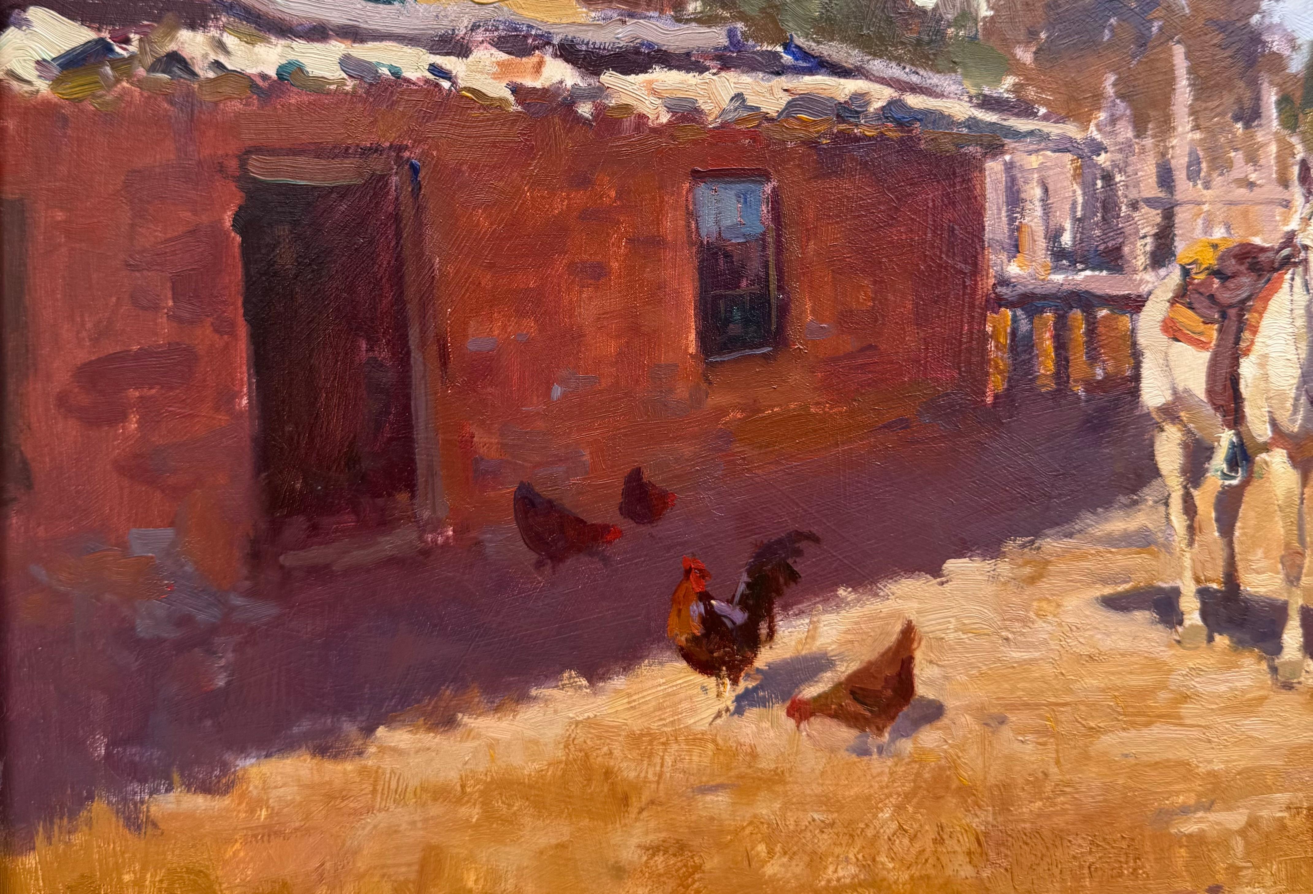 Peinture réaliste américaine UTAH Western Cowboy Indian Horse Ranch en vente 3