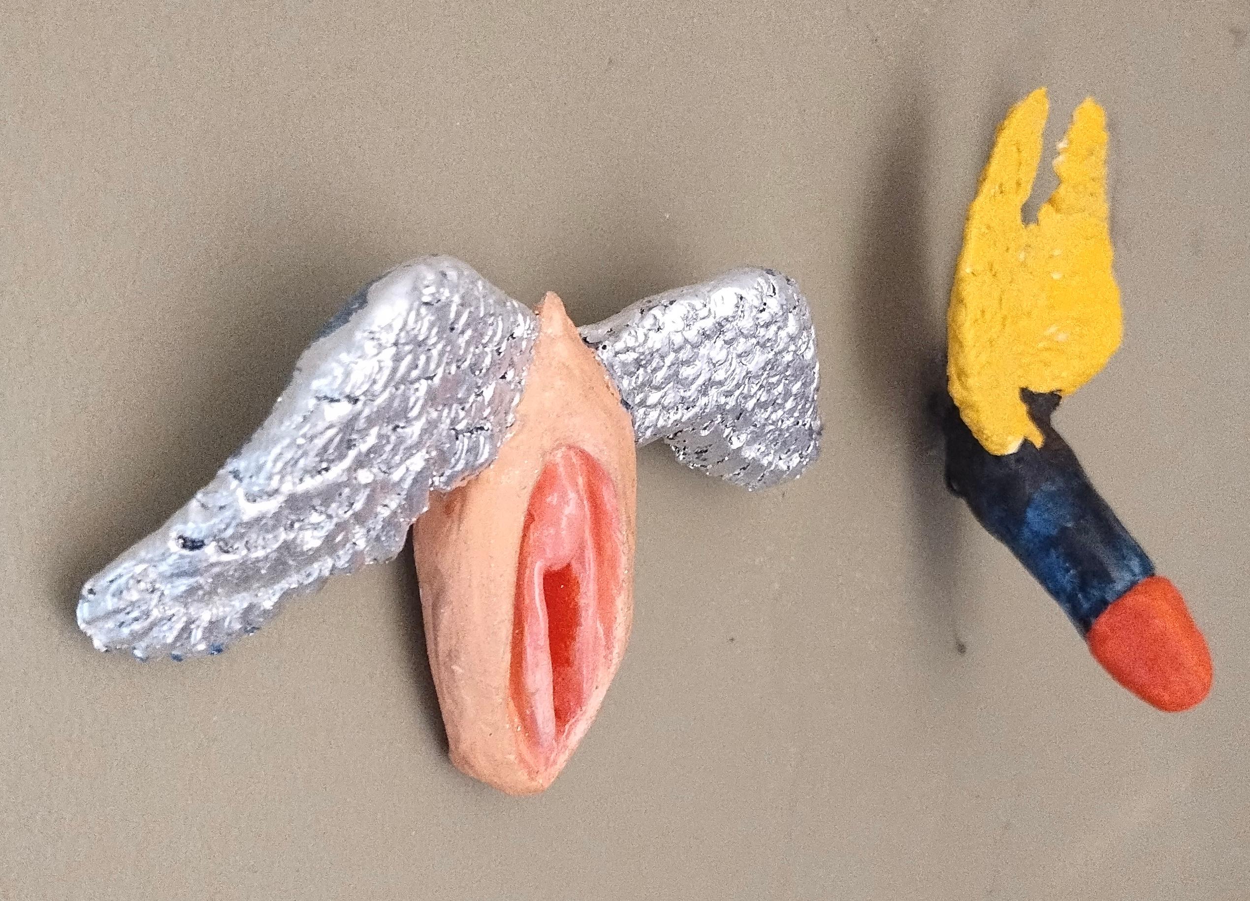 Flying Phallus and winged Vulva, Jim Pallas For Sale 1