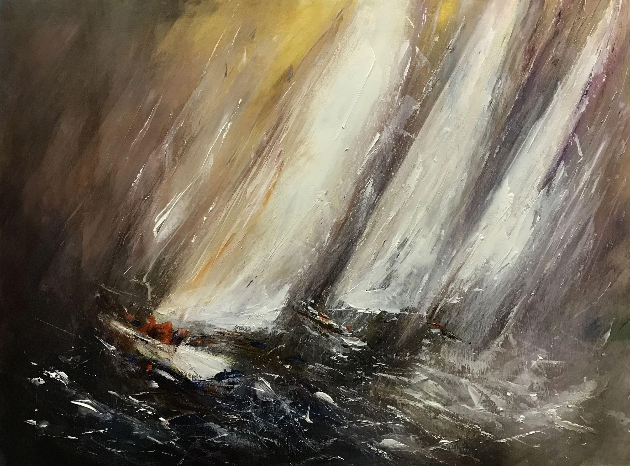 Plesh's Regatta paintings illuminate in vivid splendor the joy and wonder of sailing, allowing us to experience, as if first hand, the majesty of it all. The Regatta series illustrates his mastery of capturing a fleeting moment in time - the