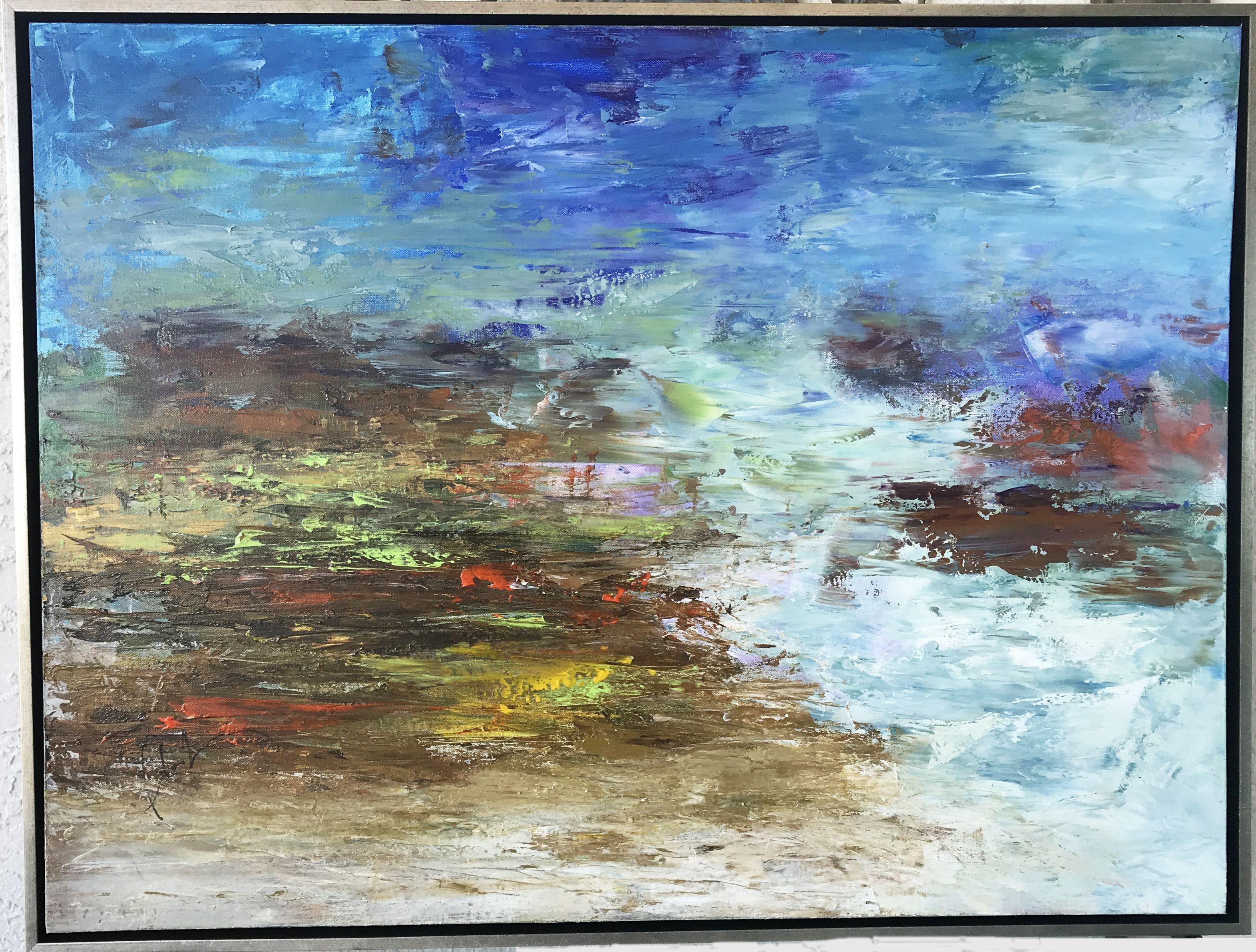 Plesh’s landscape and seascape paintings capture the essence , the  majesty of our earth – not as would a camera, but with the feeling and emotion  found within our soul. :: Painting :: Impressionist :: This piece comes with an official certificate