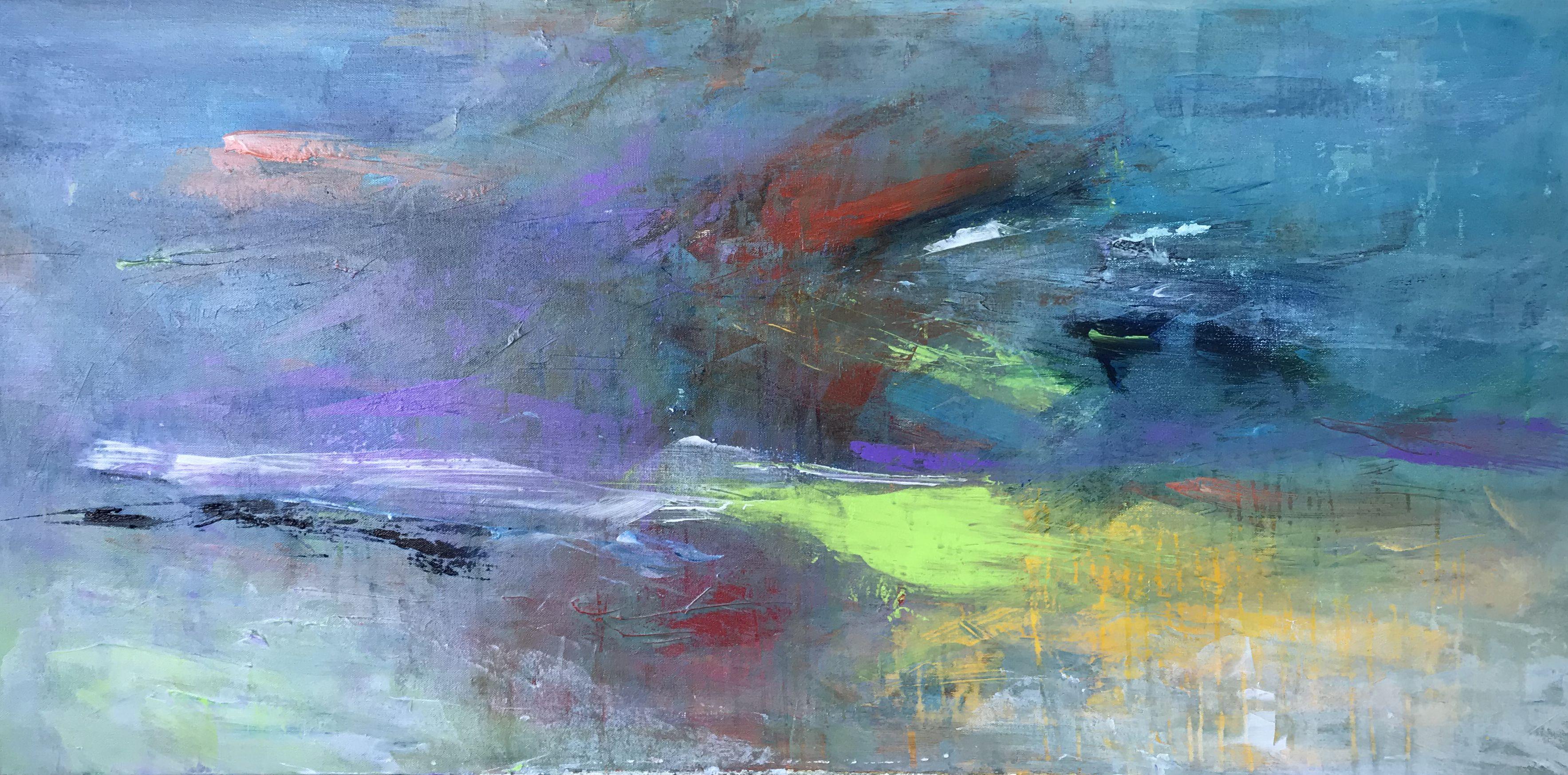 Jim Plesh Abstract Painting - LOOKING WEST, Painting, Acrylic on Canvas
