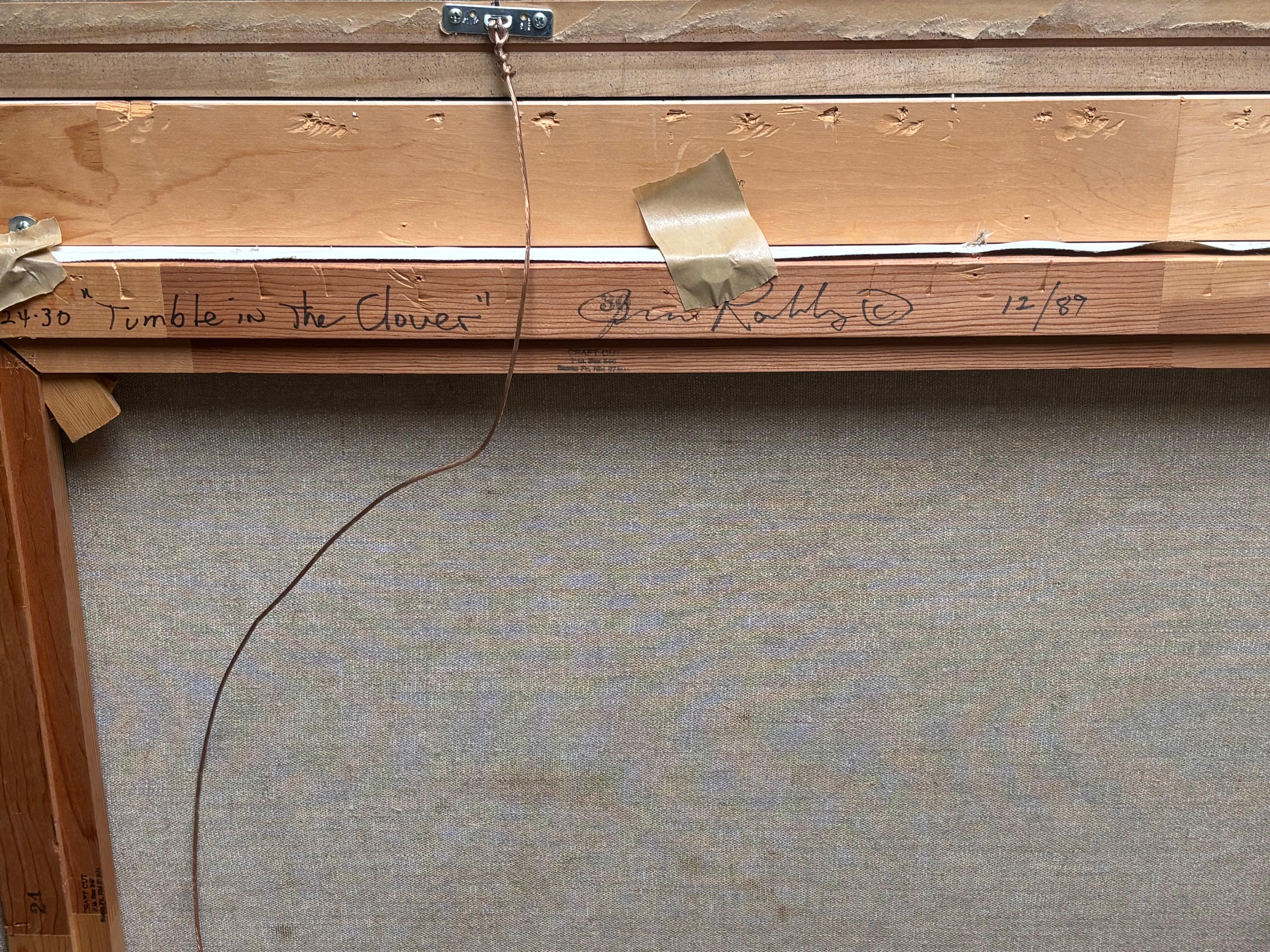 Late 20th Century Jim Rabby large abstract oil painting on canvas signed , dated , title. For Sale