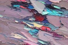 "A Toodle Thru Santa Fe" Purple And Blue Textured Abstract
