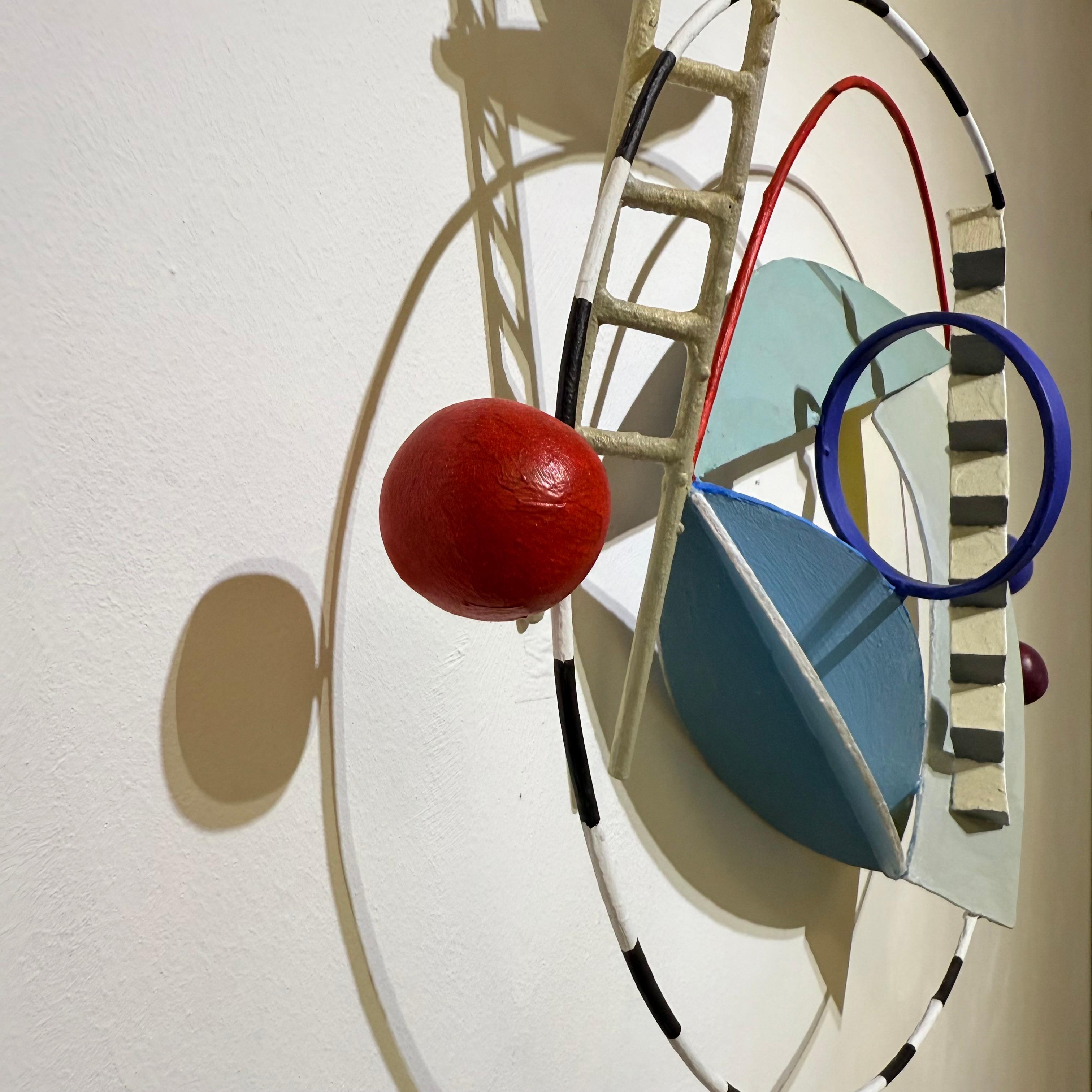 Jim Rattenbury’s work is of our time, yet it is filled with signs from other eras, both distant pasts and distant futures. He creates marks on his works that are accessible to children, suggesting that the joy of stories is a key element in the