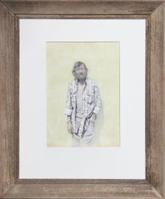 Hand Colored Silver Gelatin Portrait Photograph of a Casual Male Figure