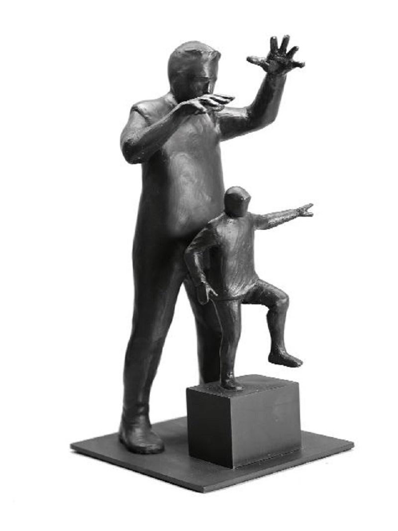Jim Rennert Figurative Sculpture - Head Games, Ed. of 9
