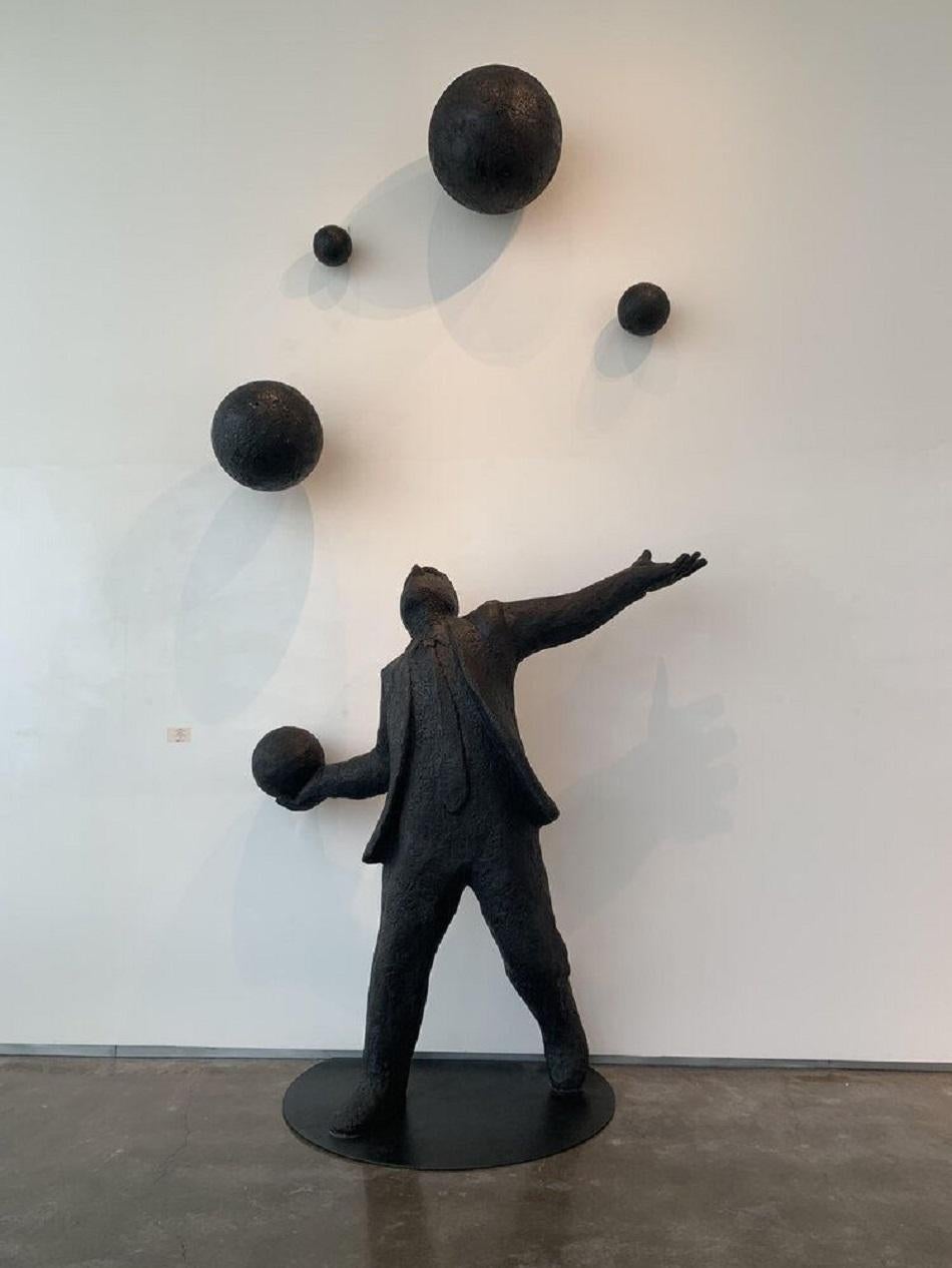 Jim Rennert Figurative Sculpture - Things Are Looking Up, large