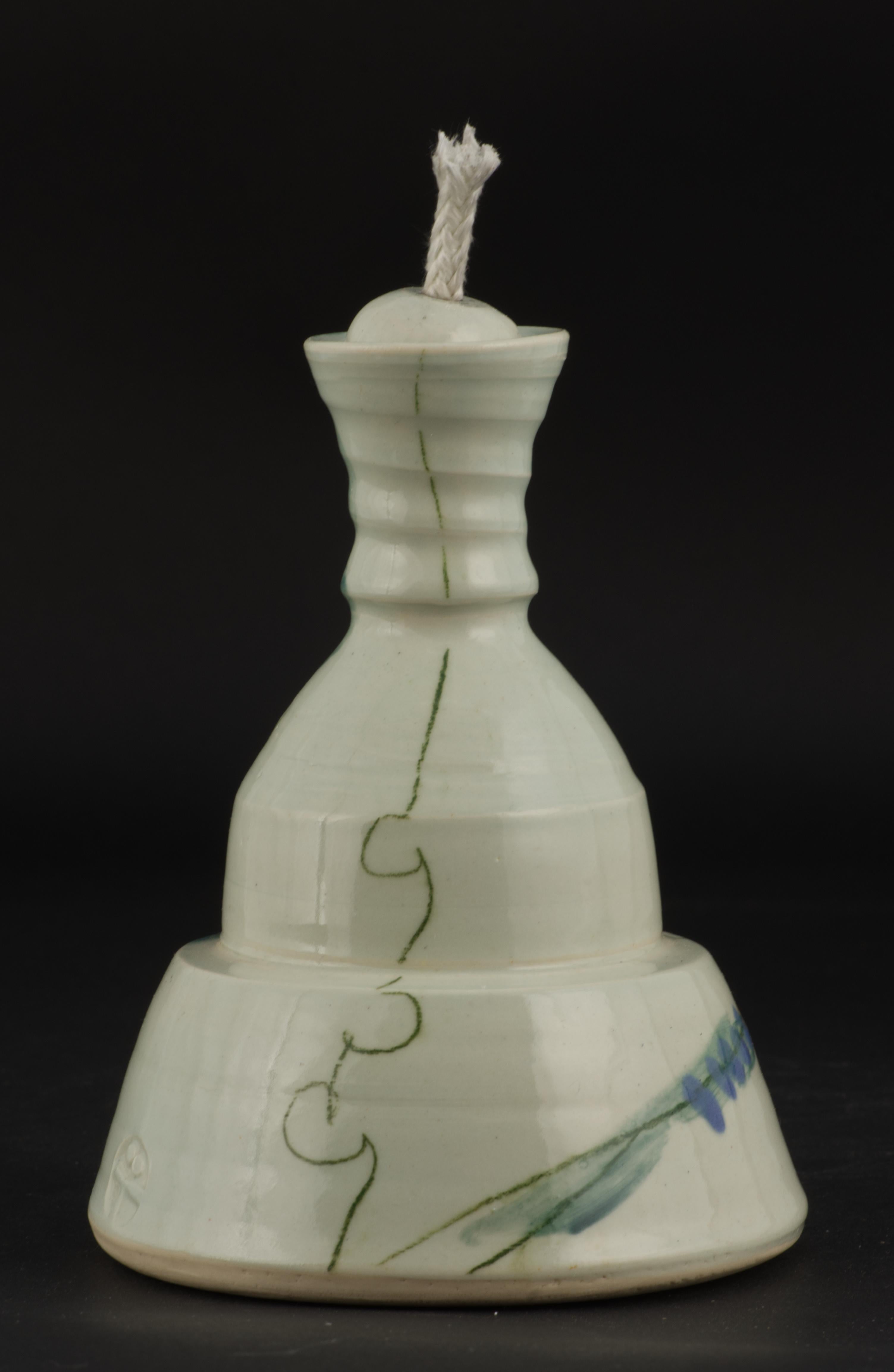 Americano Lampada a olio decorativa o vaso di Jim Reno Pottery Dragonfly in vendita
