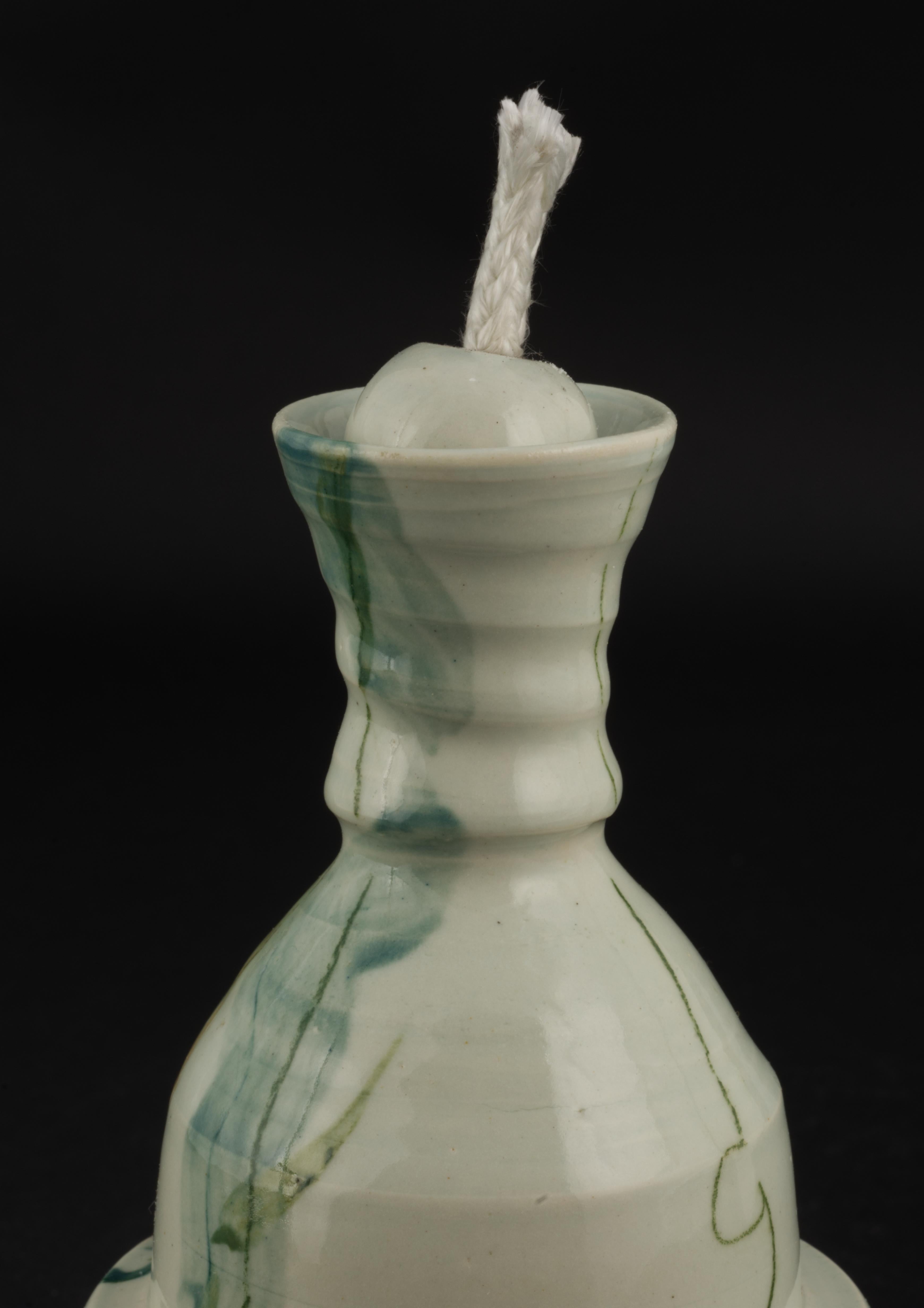 XX secolo Lampada a olio decorativa o vaso di Jim Reno Pottery Dragonfly in vendita