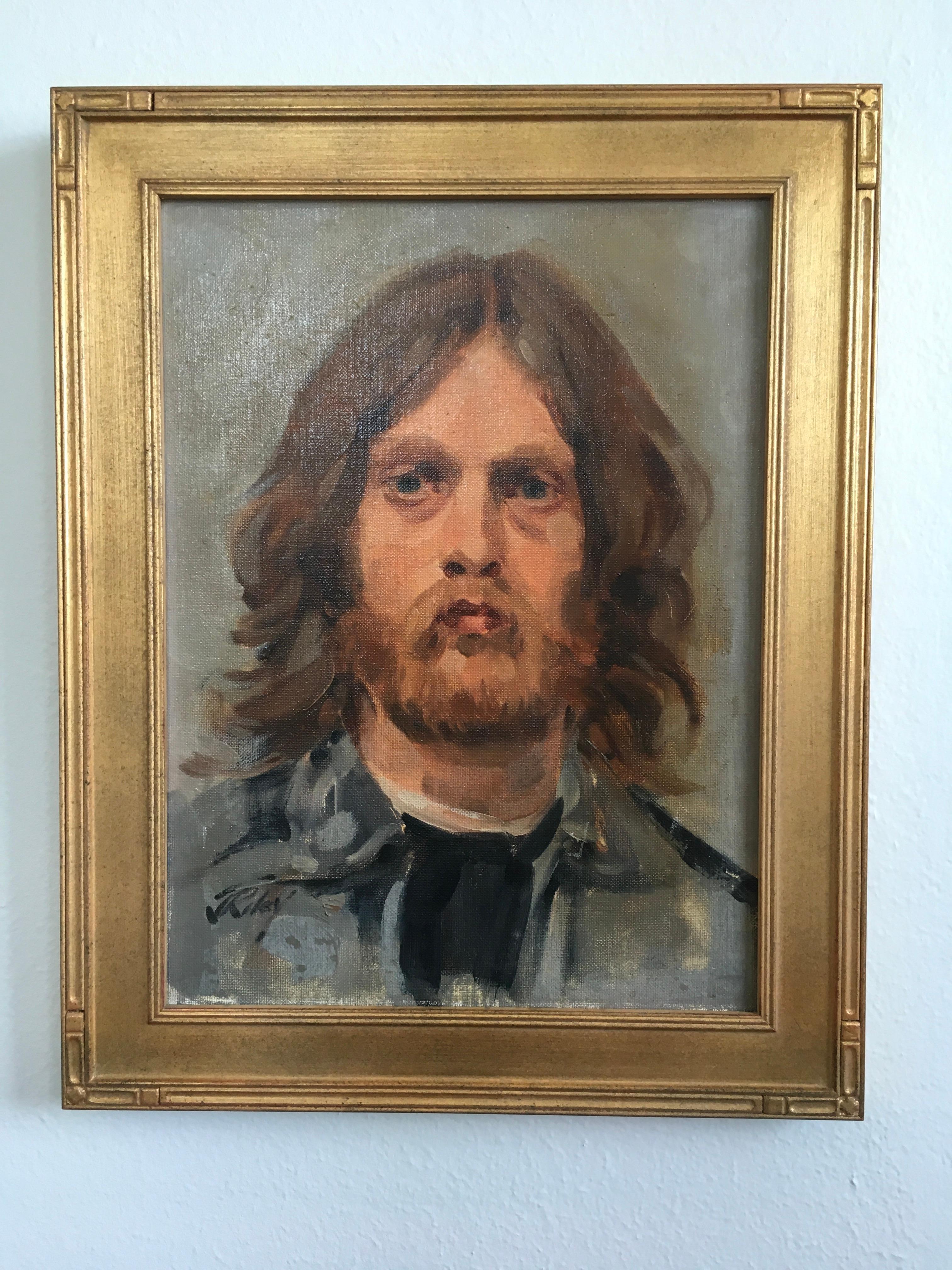 'Portrait of a Man', by Jim Riley, Oil on Canvas Painting For Sale 2