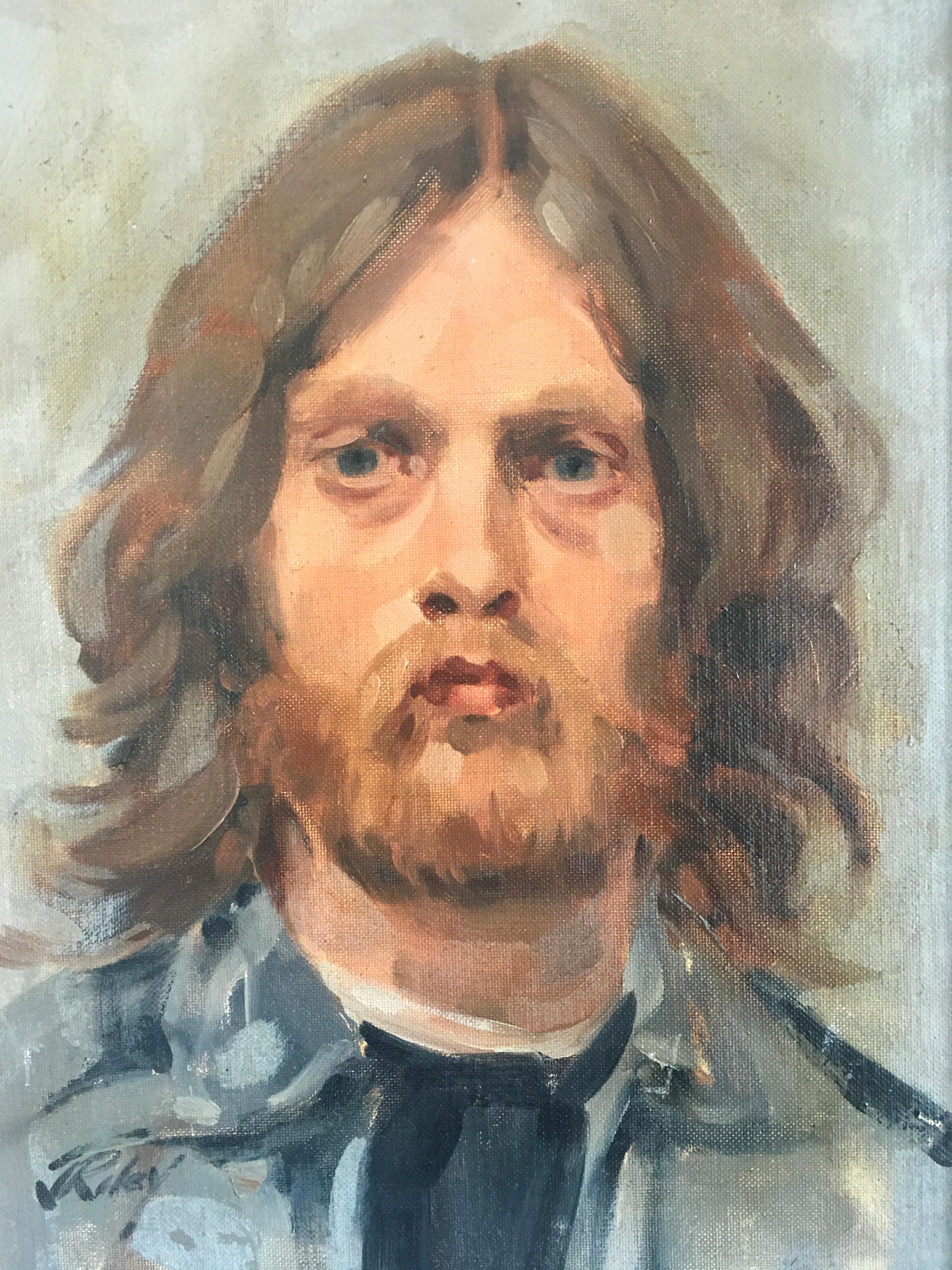 'Portrait of a Man', by Jim Riley, Oil on Canvas Painting For Sale 6