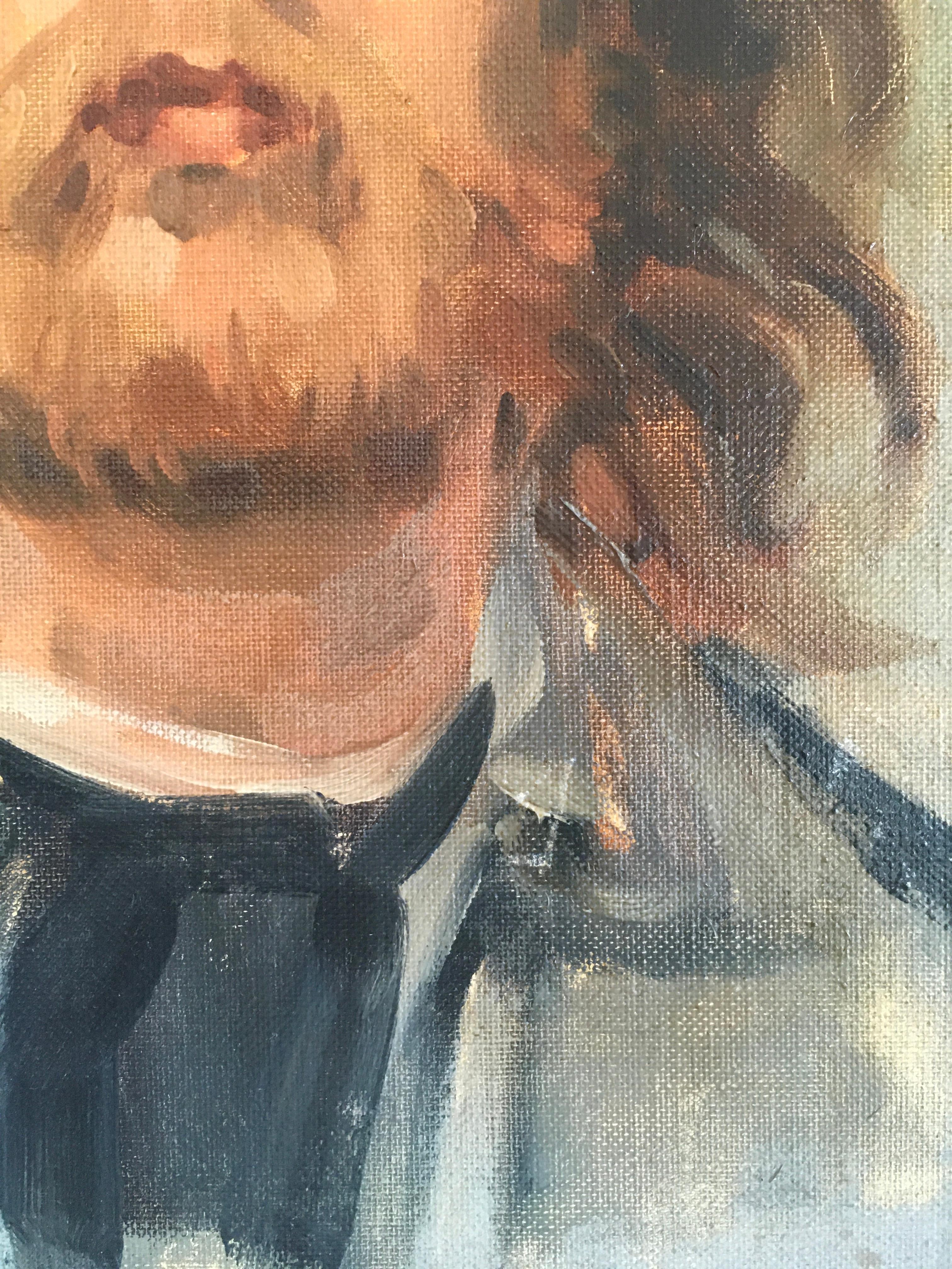 'Portrait of a Man', by Jim Riley, Oil on Canvas Painting For Sale 7