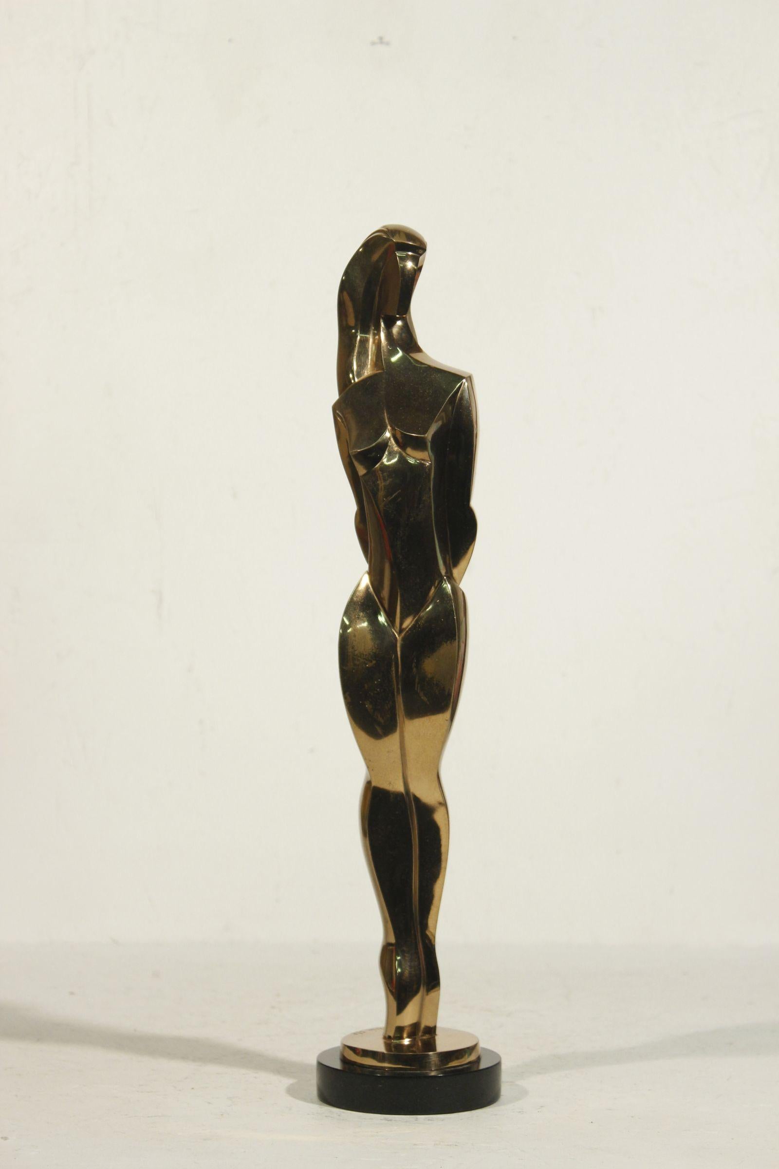 Jim Ritchie „Femme Debout“ 5/8 Skulptur aus vergoldeter Bronze, 1990er Jahre (Moderne)
