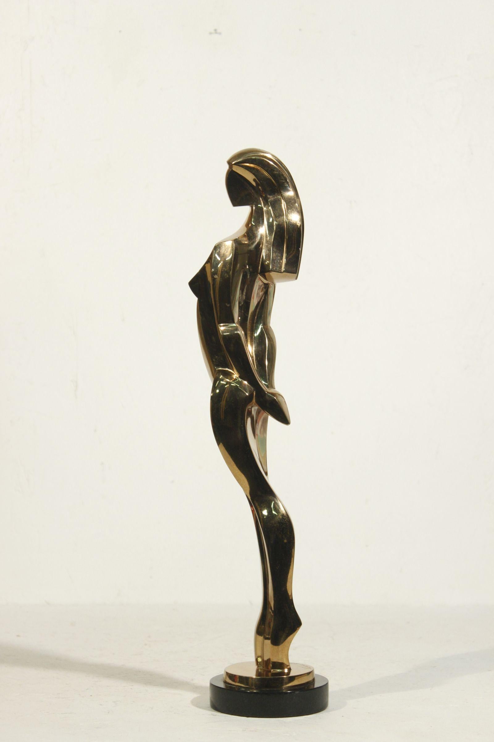 Jim Ritchie „Femme Debout“ 5/8 Skulptur aus vergoldeter Bronze, 1990er Jahre (Französisch)