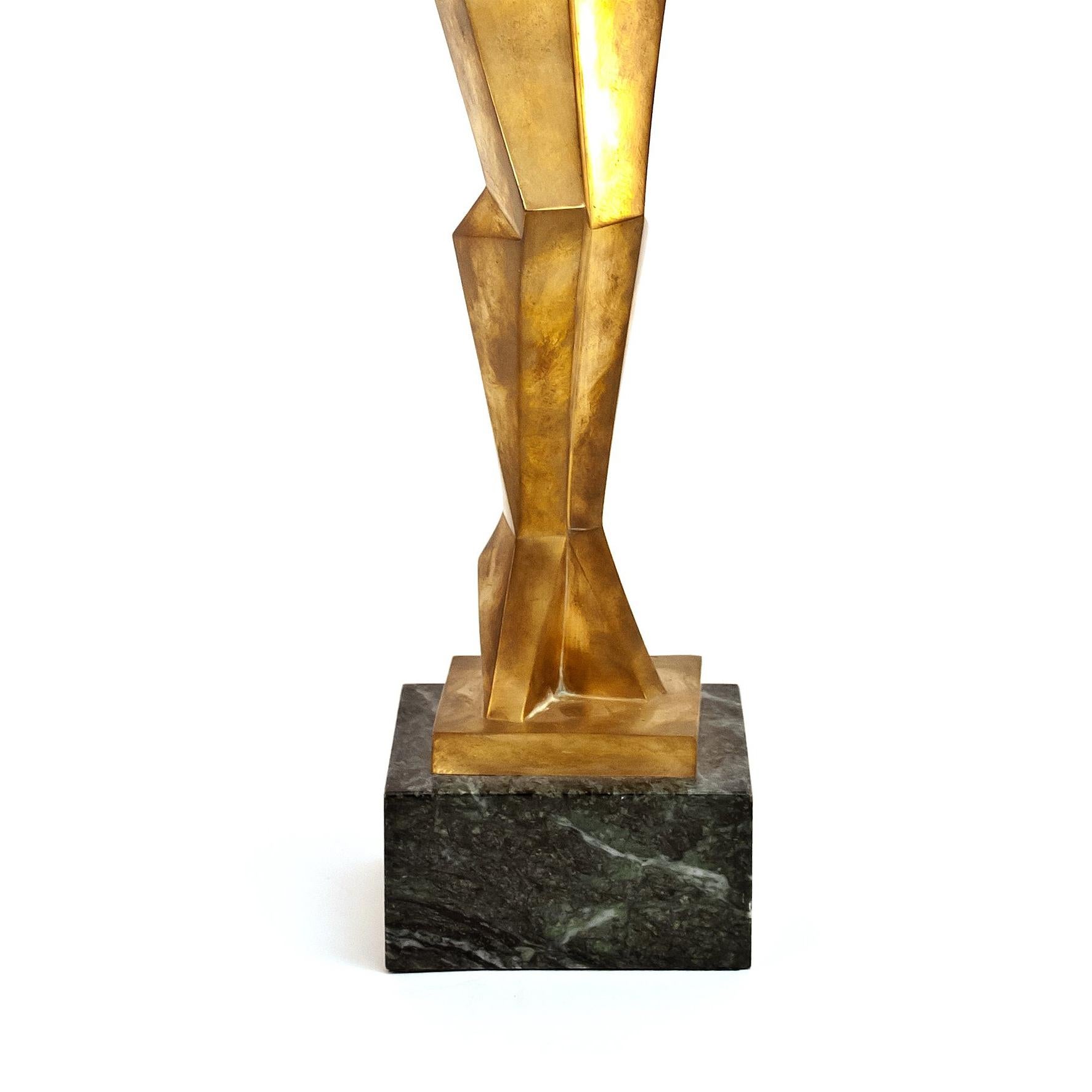 Cubist Nude 102 - Gold Figurative Sculpture by Jim Ritchie