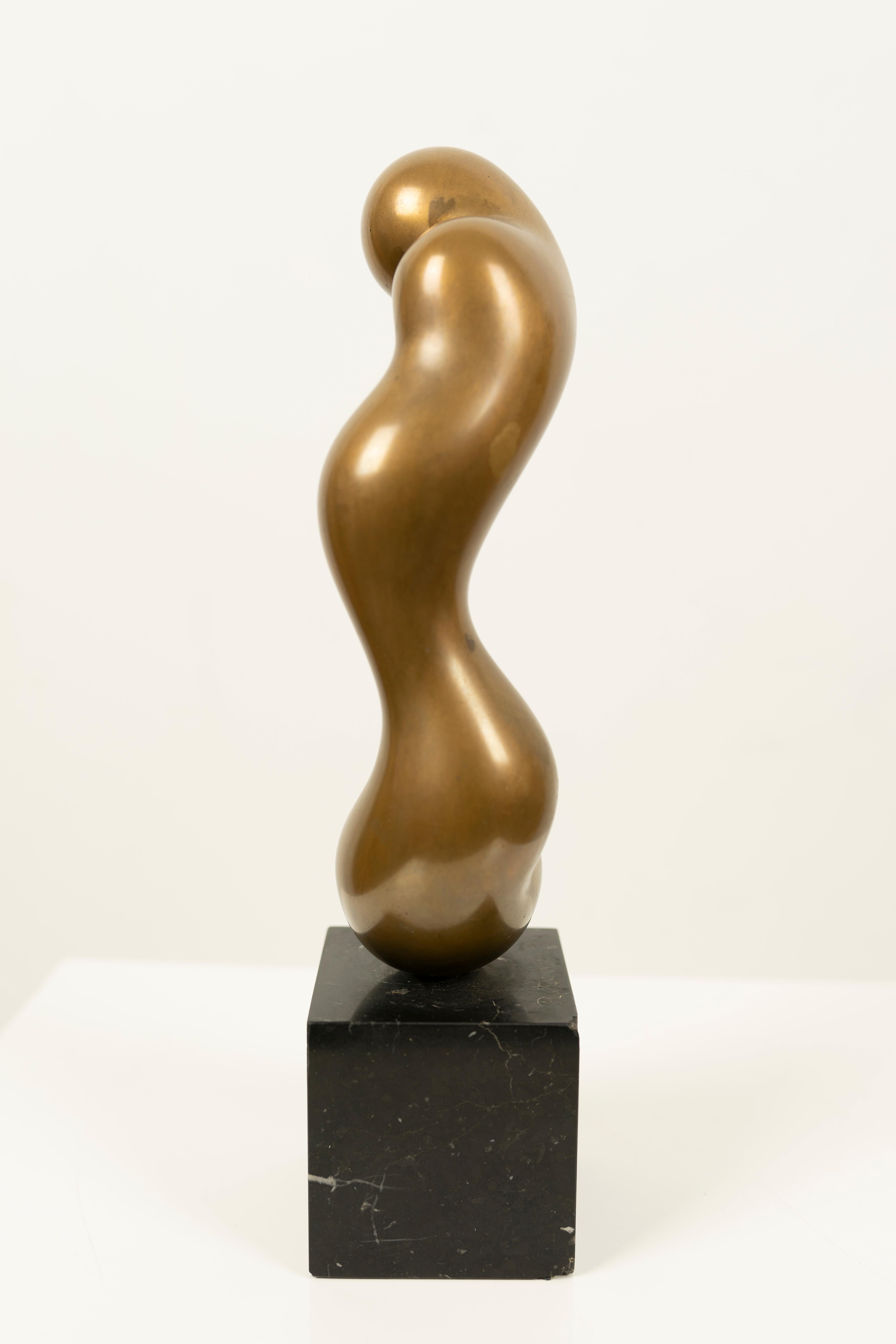 Figural Abstract Bronze Sculpture James Ritchie French Canadian Modernist  - Gold Figurative Sculpture by Jim Ritchie