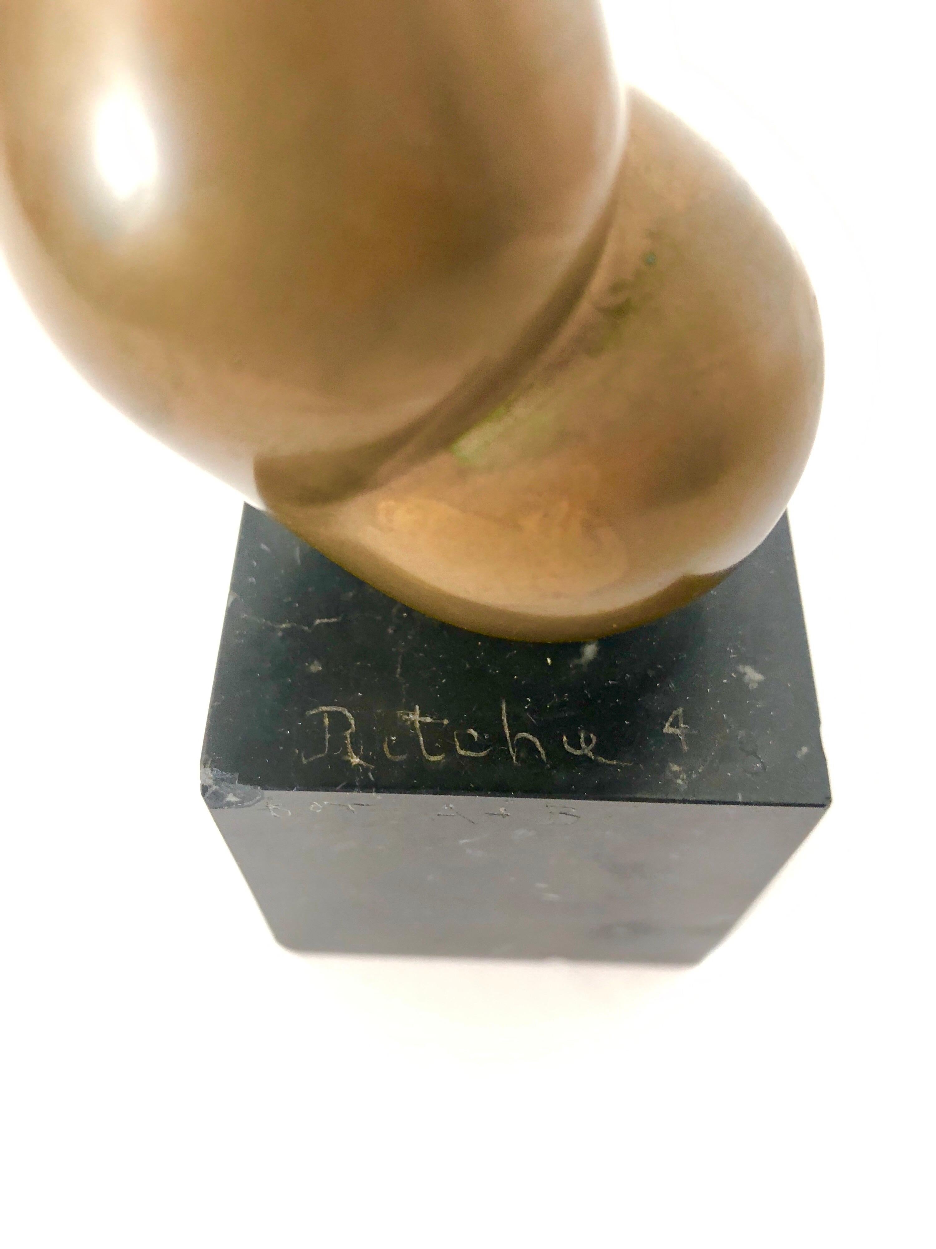 Figural Abstract Bronze Sculpture James Ritchie French Canadian Modernist  2