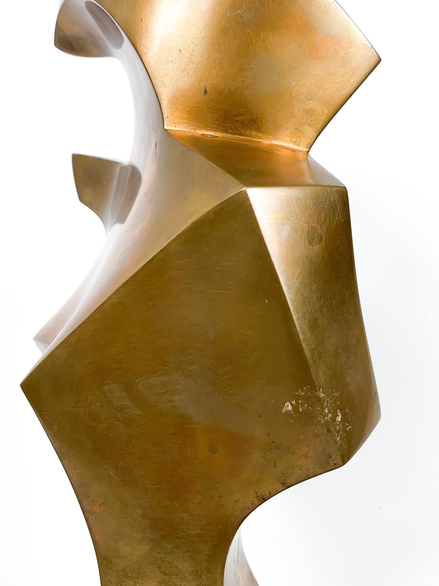 Reaching Figure - Gold Figurative Sculpture by Jim Ritchie