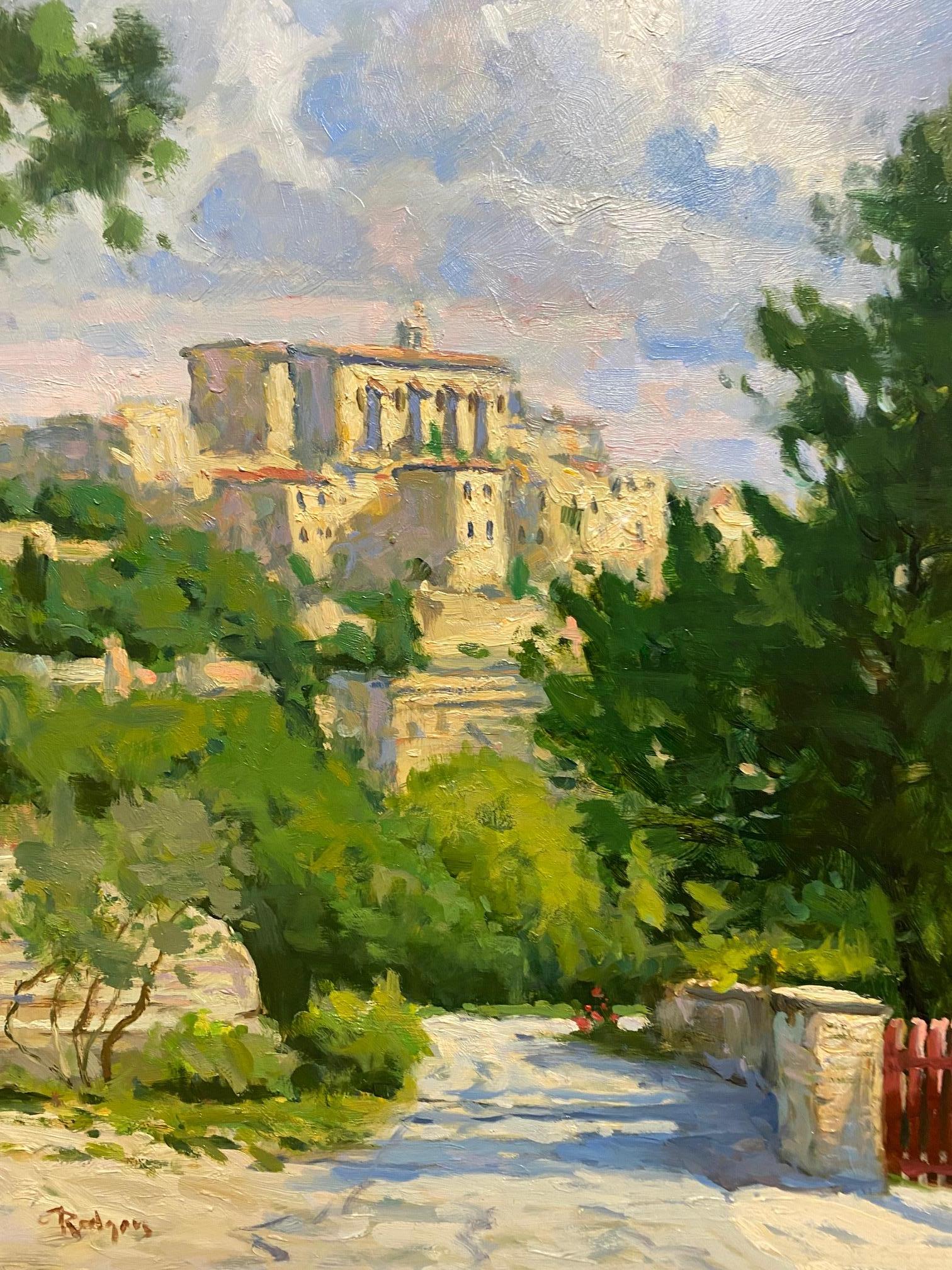 Afternoon in Gordes, original French Impressionist landscape For Sale 2