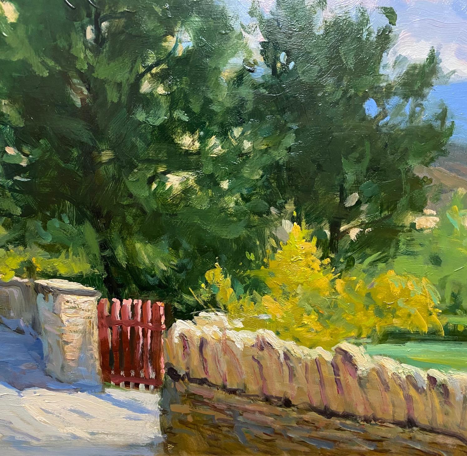 Tarde en Gordes, original paisaje impresionista francés en venta 1