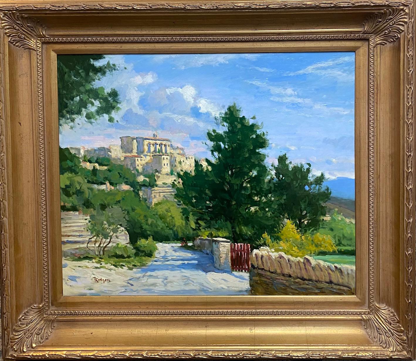 Jim Rodgers Landscape Painting - Afternoon in Gordes, original French Impressionist landscape