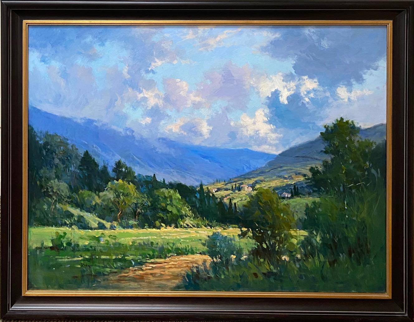 Jim Rodgers Landscape Painting - Afternoon Near Florence, original 30x40 Italian impressionist landscape