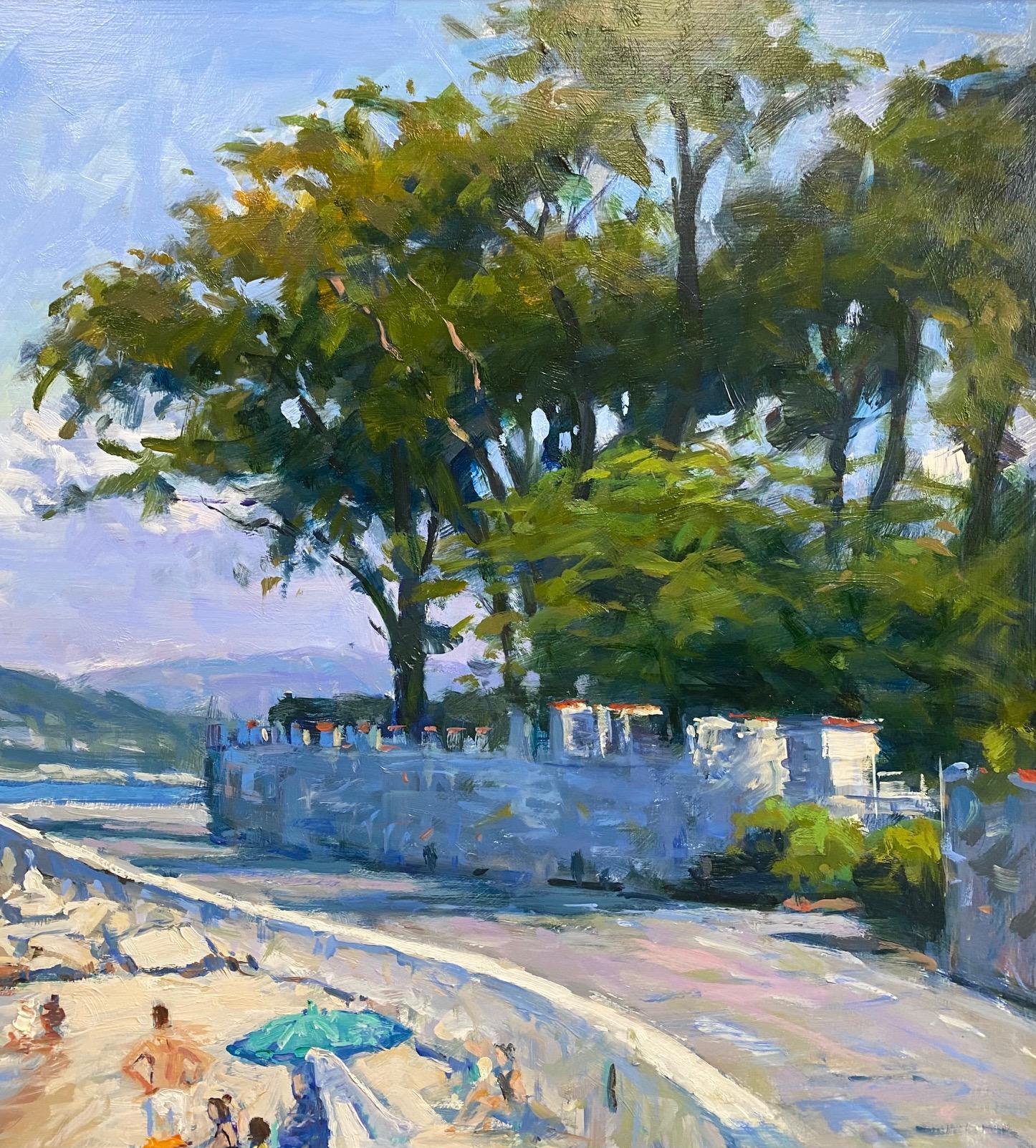 Cap d'Antibes Cove, 24x30 original French impressionist marine landscape 2