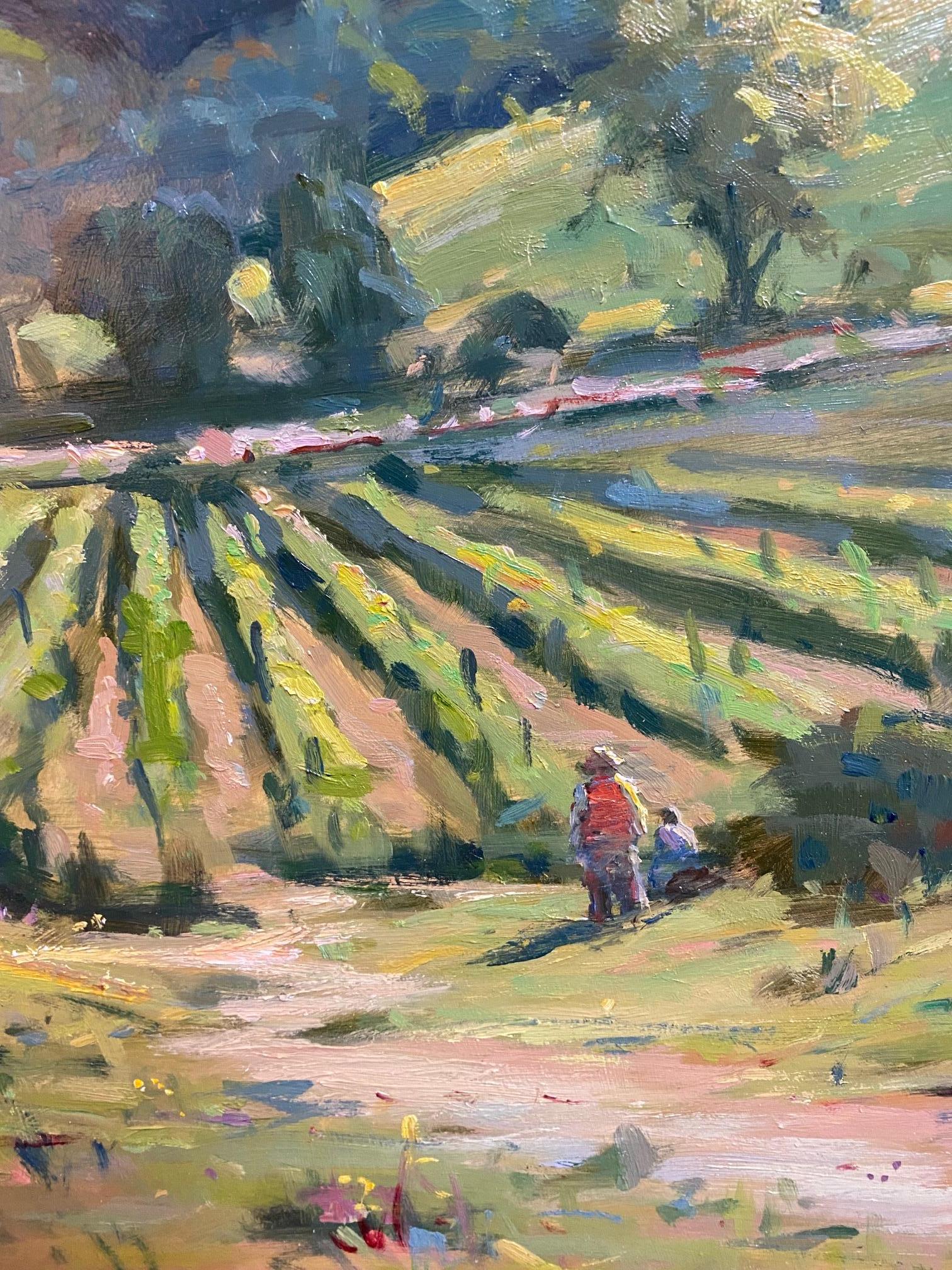 Vignobles du Chianti, original 24x30 paysage de vignobles italiens en vente 1