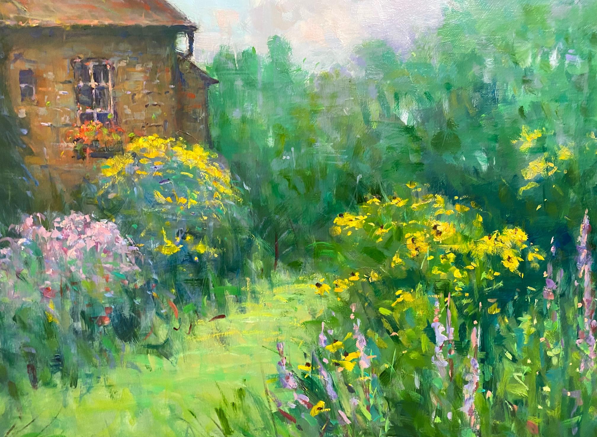 English Garden, original 24x30 impressionist landscape For Sale 2